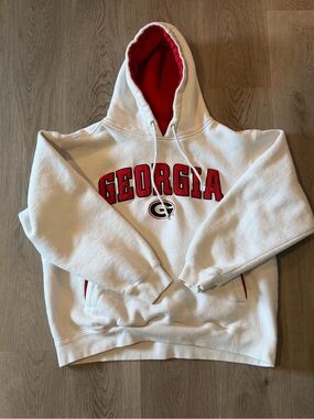Champs White Hoodie with Red Georgia Logo